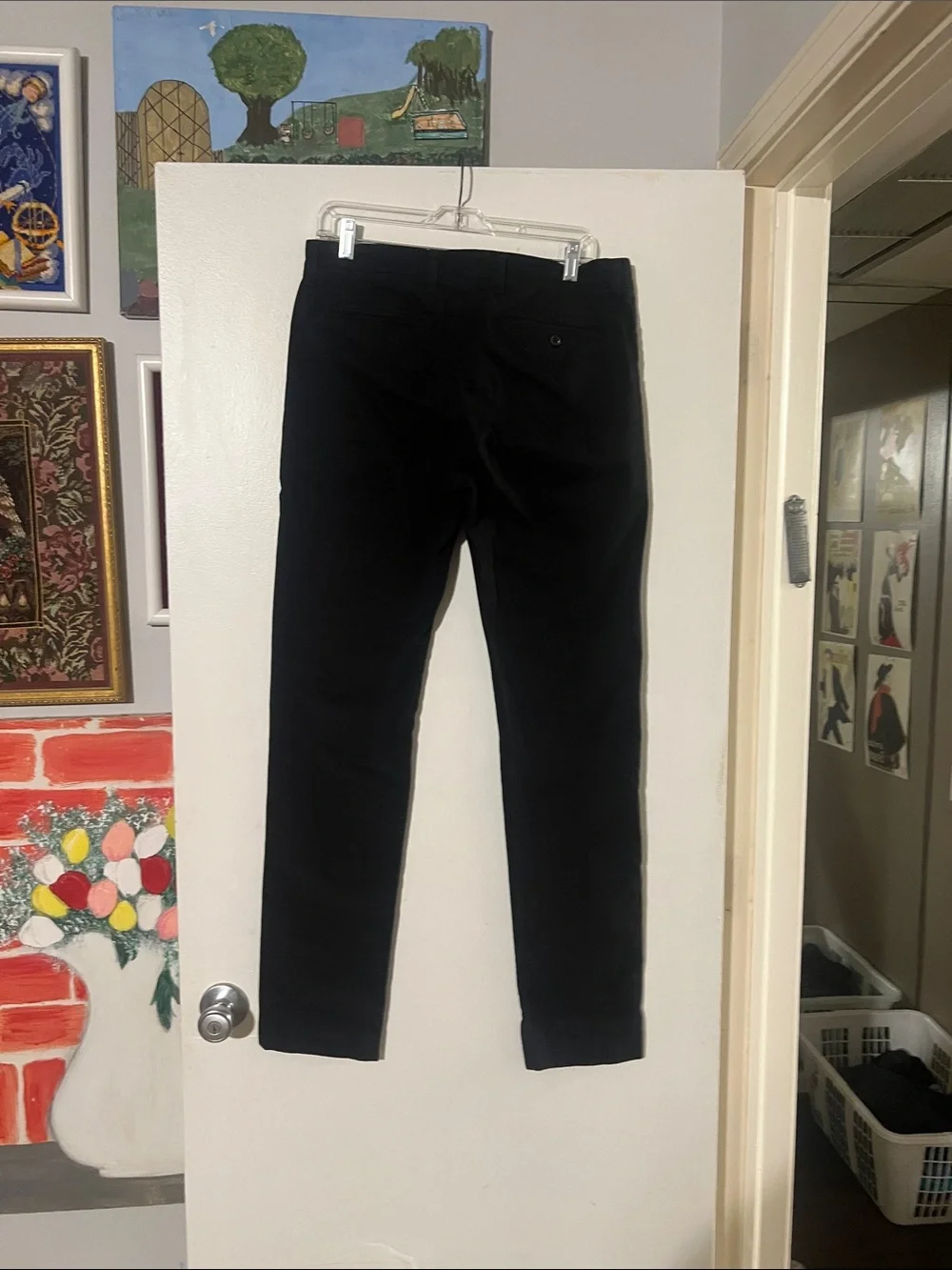 J. Crew black chinos. Flat front